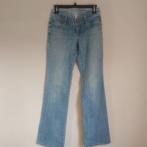 Vintage Mossimo Bootcut Light Wash Jeans Juniors Size 1 Made In Hong Kong